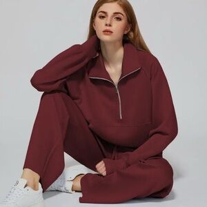 Women's Burgundy Jumpsuit
